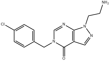 1-(2-aminoethyl)-5-[(4-chlorophenyl)methyl]-1H,4H,5H-pyrazolo[3,4-d]pyrimidin-4-one Struktur