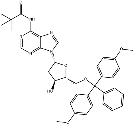 5'-O-(4,4'-Dimethoxytrityl)-N6-Pivaloyl-2'-deoxyadenosine Struktur