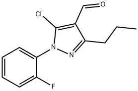 5-chloro-1-(2-fluorophenyl)-3-propyl-1H-pyrazole-4-carbaldehyde Struktur