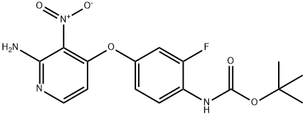 tert-butyl 4-(2-amino-3-nitropyridin-4-yloxy)-2-fluorophenylcarbamate Struktur