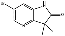 6-bromo-3,3-dimethyl-1H-pyrrolo[3,2-b]pyridin-2(3H)-one Struktur