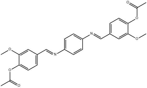 1,4-phenylenebis(nitrilomethylylidene-2-methoxy-4,1-phenylene) diacetate Struktur