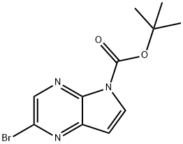 2-Bromo-pyrrolo[2,3-b]pyrazine-5-carboxylic acid tert-butyl ester Struktur