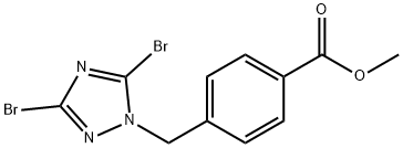 methyl 4-[(3,5-dibromo-1H-1,2,4-triazol-1-yl)methyl]benzoate Struktur