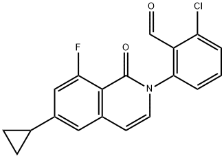 2-chloro-6-(6-cyclopropyl-8-fluoro-1-oxoisoquinolin-2(1H)-yl)benzaldehyde Structure