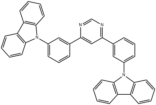 4,6-Bis(3-(9H -carbazol-9-yl)phenyl)pyrimidine Struktur