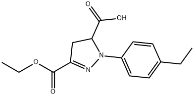 3-(ethoxycarbonyl)-1-(4-ethylphenyl)-4,5-dihydro-1H-pyrazole-5-carboxylic acid Struktur