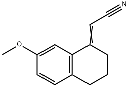 (E)-2-(7-methoxy-3,4-dihydronaphthalen-1(2H)-ylidene)acetonitrile Struktur