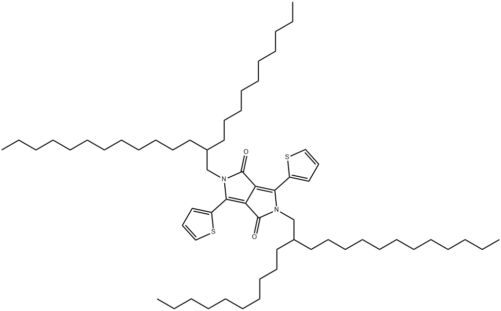 2,5-Bis(2-decyltetradecyl)-3,6-di(thiophen-2-yl)pyrrolo[3,4-c]pyrrole-1,4(2H,5H)-dione Struktur