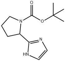 1-Pyrrolidinecarboxylic acid, 2-(1H-imidazol-2-yl)-, 1,1-dimethylethyl ester Struktur