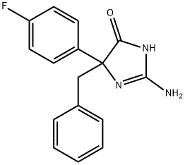 2-amino-5-benzyl-5-(4-fluorophenyl)-4,5-dihydro-1H-imidazol-4-one, 1354937-51-1, 結(jié)構(gòu)式