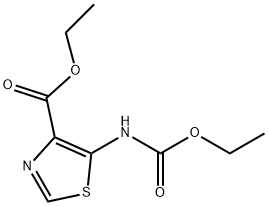 4-Thiazolecarboxylic acid, 5-[(ethoxycarbonyl)amino]-, ethyl ester Struktur