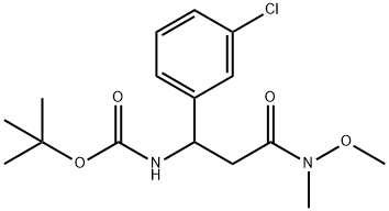 TERT-BUTYL (1-(3-CHLOROPHENYL)-3-(METHOXY(METHYL)AMINO)-3-OXOPROPYL)CARBAMATE Struktur