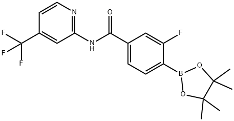 Benzamide,3-fluoro-4-(4,4,5,5-tetramethyl-1,3,2-dioxaborolan-2-yl)-N-[4-(trifluoromethyl)-2-pyridinyl]- Struktur