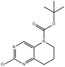 2-Methyl-2-propanyl 2-chloro-7,8-dihydropyrido[3,2-d]pyrimidine-5(6H)-carboxylate Struktur