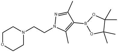 MORPHOLINE, 4-[2-[3,5-DIMETHYL-4-(4,4,5,5-TETRAMETHYL-1,3,2-DIOXABOROLAN-2-YL)-1H-PYRAZOL-1-YL]ETHYL]- Struktur