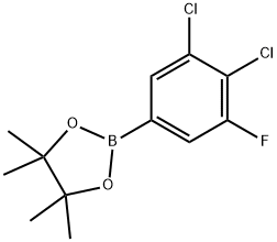 2-(3,4-dichloro-5-fluorophenyl)-4,4,5,5-tetramethyl-1,3,2-dioxaborolane Struktur