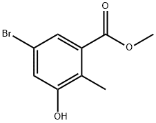 5-Bromo-3-hydroxy-2-methyl-benzoic acid methyl ester Struktur