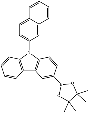 3-(4,4,5,5-Tetramethyl-1,3,2-dioxaborolan-2-yl)-9-(2-naphthalenyl)carbazole Struktur