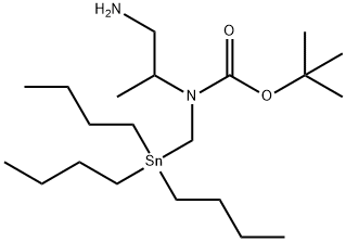 tert-Butyl (1-aminopropan-2-yl)((tributylstannyl)methyl)carbamate Struktur