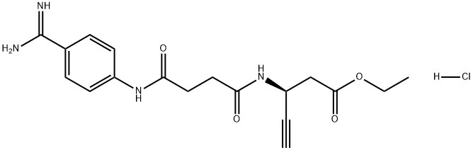 4-Pentynoic acid, 3-[[4-[[4-(aminoiminomethyl)phenyl]amino]-1,4-dioxobutyl]amino]-, ethyl ester, monohydrochloride, (3S)- Struktur