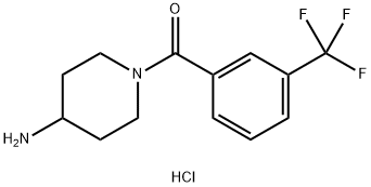 (4-Aminopiperidin-1-yl)[3-(trifluoromethyl)phenyl]methanone hydrochloride Struktur