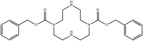 1,4,7,10-tetraaza-cyclododecane-1,7-dicarboxylic acid dibenzyl ester Struktur