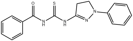 N-((1-phenyl-4,5-dihydro-1H-pyrazol-3-yl)carbamothioyl)benzamide Struktur