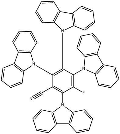 2,3,4,6-Tetra(9H-carbazol-9-yl)- 5-fluorobenzonitrile Struktur