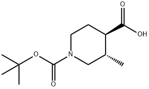 (3S,4R)-1-Boc-3-methyl-piperidine-4-carboxylic acid Struktur