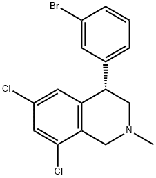 Isoquinoline, 4-(3-bromophenyl)-6,8-dichloro-1,2,3,4-tetrahydro-2-methyl-, (4S)- Struktur