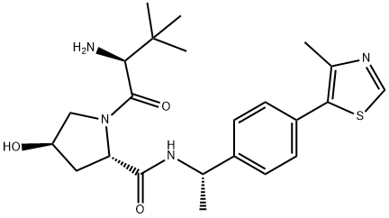 L-Prolinamide, 3-methyl-L-valyl-4-hydroxy-N-[(1S)-1-[4-(4-methyl-5-thiazolyl)phenyl]ethyl]-, (4R)- Struktur