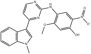 Phenol, 5-methoxy-4-[[4-(1-methyl-1H-indol-3-yl)-2-pyrimidinyl]amino]-2-nitro- Struktur