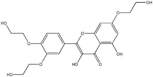 4H-1-Benzopyran-4-one,2-[3,4-bis(2-hydroxyethoxy)phenyl]-3,5-dihydroxy-7-(2-hydroxyethoxy)- Struktur