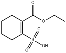 2-(ethoxycarbonyl)cyclohex-1-ene-1-sulfonic acid Struktur