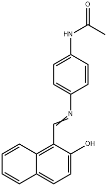 N-(4-{[(2-hydroxy-1-naphthyl)methylene]amino}phenyl)acetamide Struktur