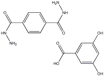 N',N''-[1,4-phenylenedi(methylylidene)]bis(3,5-dihydroxybenzohydrazide) Struktur