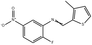 (2-fluoro-5-nitrophenyl)[(3-methyl-2-thienyl)methylene]amine Struktur