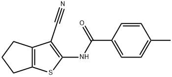 N-(3-cyano-5,6-dihydro-4H-cyclopenta[b]thiophen-2-yl)-4-methylbenzamide Struktur