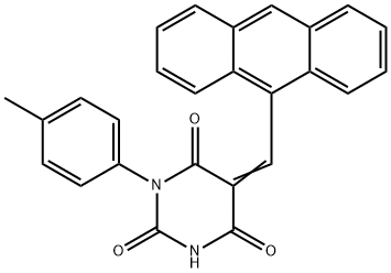 5-(anthracen-9-ylmethylene)-1-(p-tolyl)pyrimidine-2,4,6(1H,3H,5H)-trione Struktur