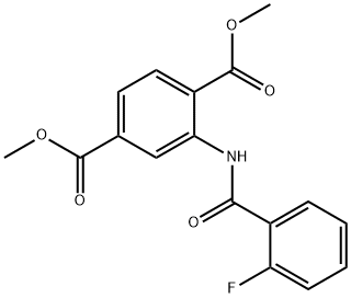 dimethyl 2-[(2-fluorobenzoyl)amino]benzene-1,4-dicarboxylate Struktur