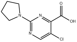 5-chloro-2-(pyrrolidin-1-yl)pyrimidine-4-carboxylic acid Struktur