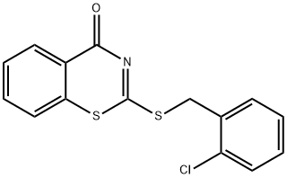 2-[(2-chlorobenzyl)sulfanyl]-4H-1,3-benzothiazin-4-one Struktur