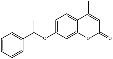 4-methyl-7-(1-phenylethoxy)-2H-chromen-2-one Struktur