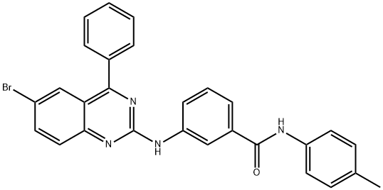 3-((6-bromo-4-phenylquinazolin-2-yl)amino)-N-(p-tolyl)benzamide Struktur