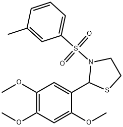 3-(m-tolylsulfonyl)-2-(2,4,5-trimethoxyphenyl)thiazolidine Struktur