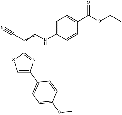 ethyl (Z)-4-((2-cyano-2-(4-(4-methoxyphenyl)thiazol-2-yl)vinyl)amino)benzoate Struktur