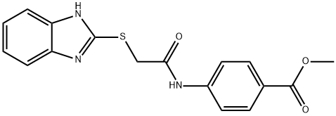 methyl 4-(2-((1H-benzo[d]imidazol-2-yl)thio)acetamido)benzoate Struktur