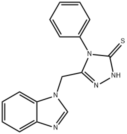 5-Benzoimidazol-1-ylmethyl-4-phenyl-4H-[1,2,4]triazole-3-thiol Struktur