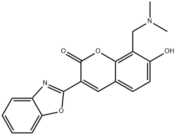 3-(benzo[d]oxazol-2-yl)-8-((dimethylamino)methyl)-7-hydroxy-2H-chromen-2-one Struktur